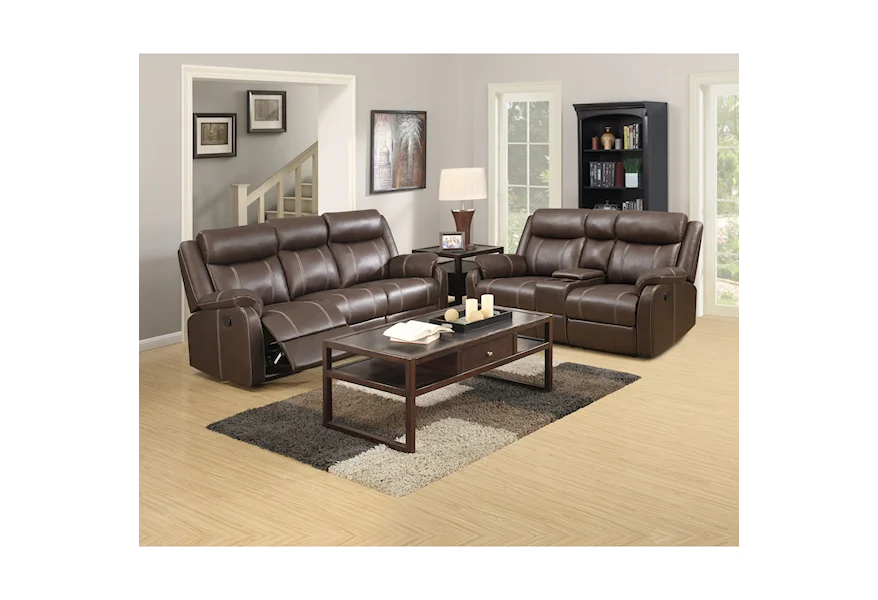  Domino-US Reclining Living Room Group by Klaussner International at Furniture and More