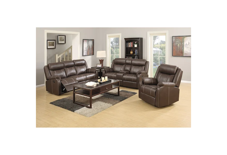  Domino-US Reclining Living Room Group by Klaussner International at Furniture and More
