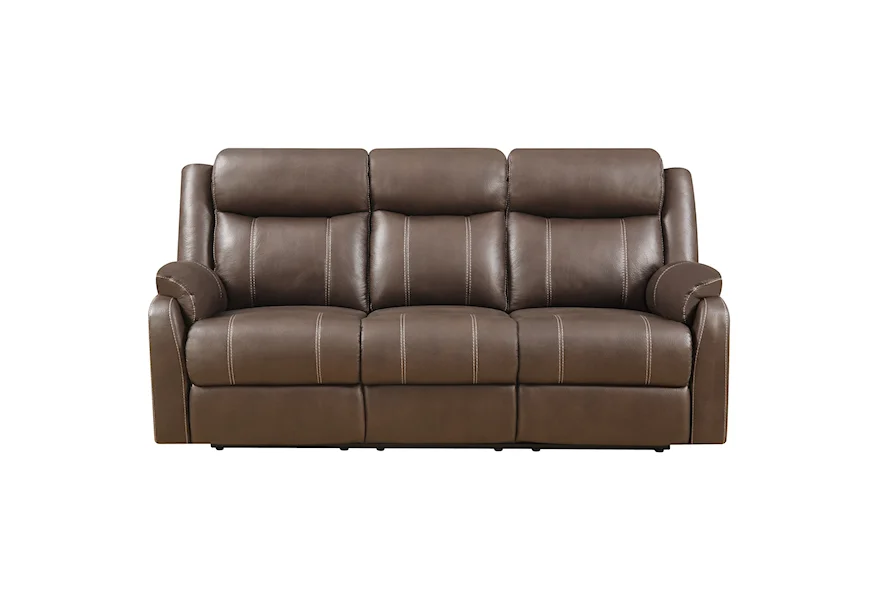  Domino-US Reclining Sofa W/table by Klaussner International at Nassau Furniture and Mattress
