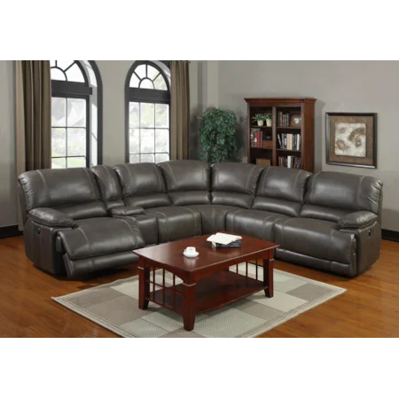 Casual Sectional Sofa with Power Reclining Recliners