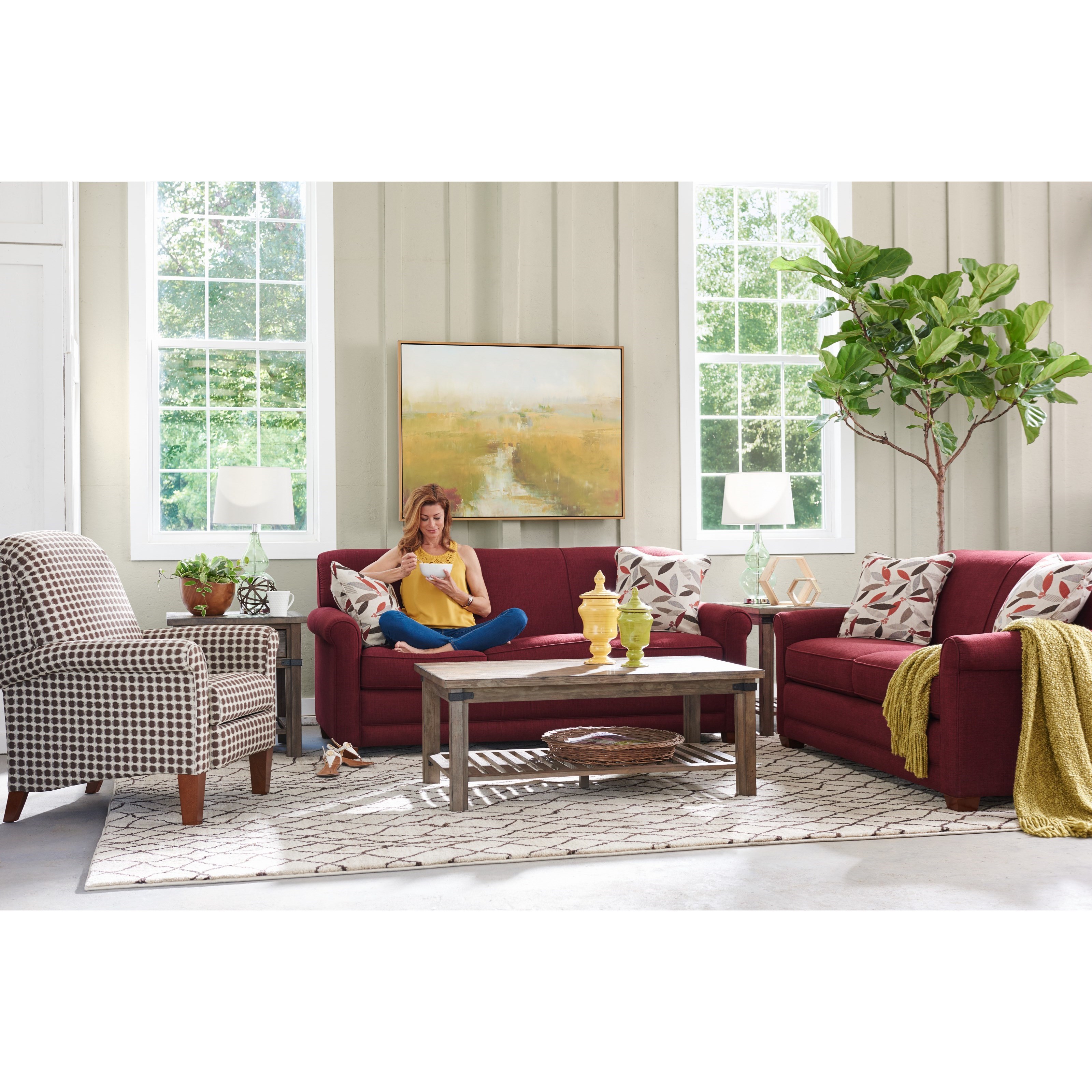 Lazy boy store red sofa