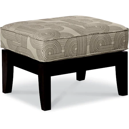 Customizable Ottoman with Exposed Wood Legs