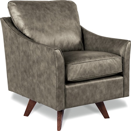 Reegan Swivel Chair with Splayed Wood Legs and Premier ComfortCore Cushion