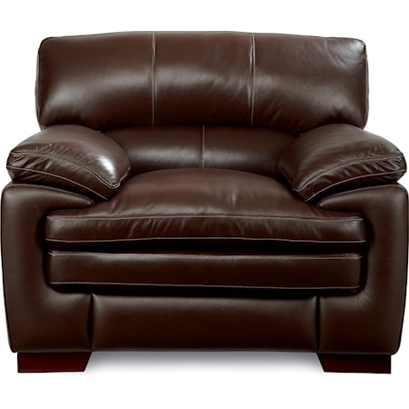 Casual Stationary Chair with Pillow Top Seat and Arms
