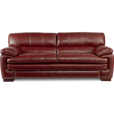Casual Stationary Sofa with Pillow Top Arms and Seat