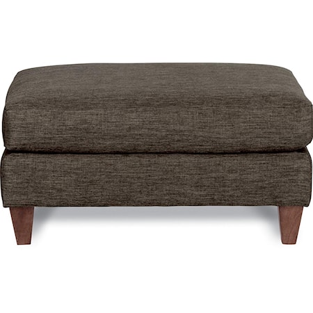 Premier Contemporary Ottoman with Tapered Wood Legs
