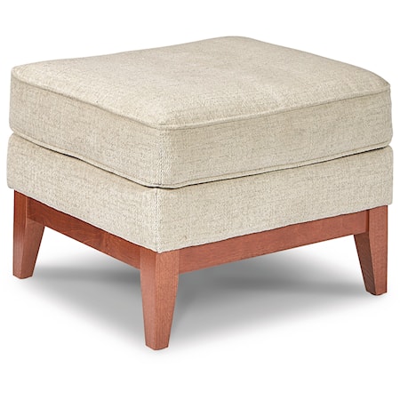 Ottoman with Solid Wood Base