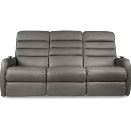 Contemporary Power-Recline-XRw™+ Wall Saver Reclining Sofa with Adjustable Head and Lumbar
