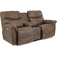 Casual Power La-Z-Time® Full Reclining Loveseat with Middle Console and Power Headrests