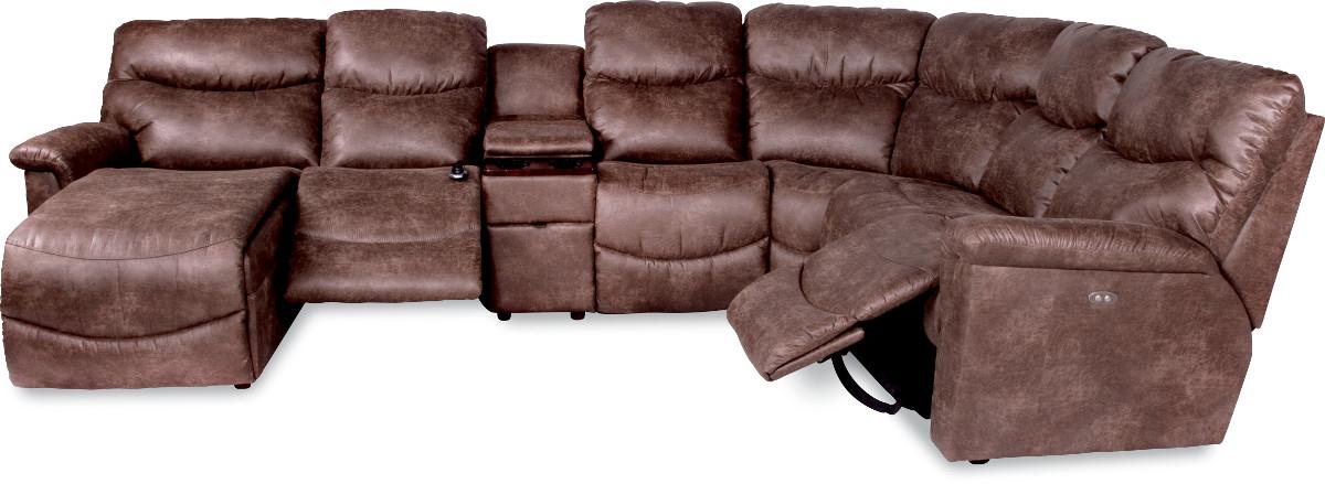 La-Z-Boy James Six Piece Power Reclining Sectional with RAS Chaise |  SuperStore | Reclining Sectional Sofa