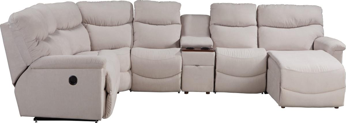 La-Z-Boy James Six Piece Power Reclining Sectional with LAS Chaise |  Bullard Furniture | Reclining Sectional Sofa