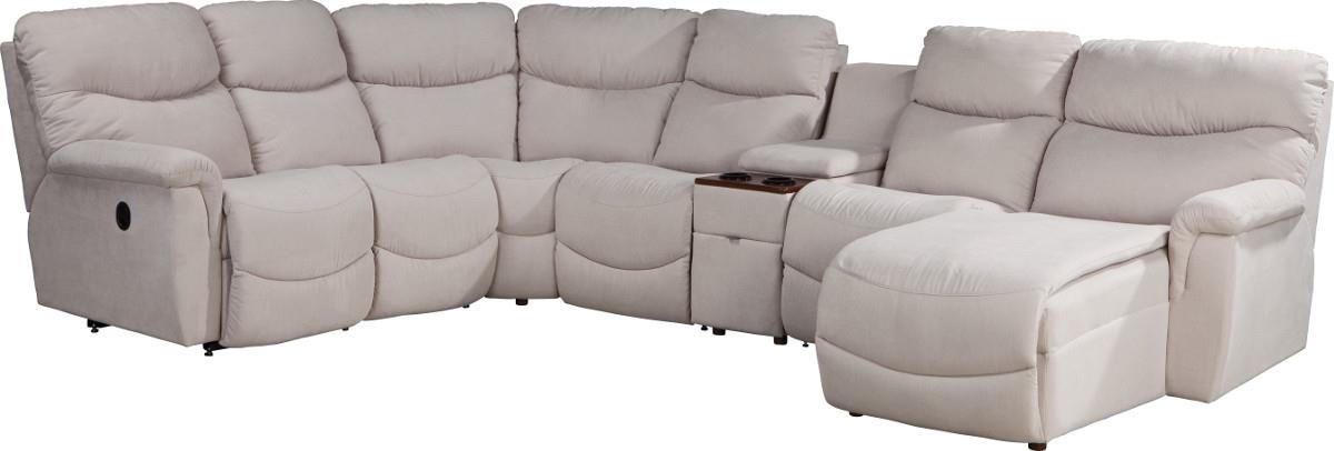 La-Z-Boy James Six Piece Power Reclining Sectional with LAS Chaise |  Bullard Furniture | Reclining Sectional Sofa
