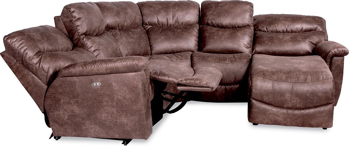 La-Z-Boy James Four Piece Reclining Sectional Sofa with LAS Reclining  Chaise | Rune's Furniture | Reclining Sectional Sofa