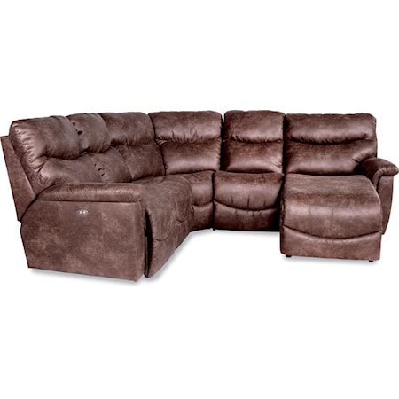 Four Piece Reclining Sectional Sofa with LAS Reclining Chaise