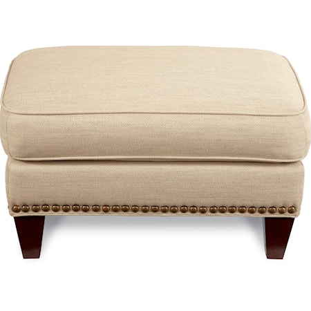Contemporary Ottoman with Oversized Nailheads
