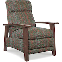 Nouveau Modern Recliner with Wood Arms and Power Motion