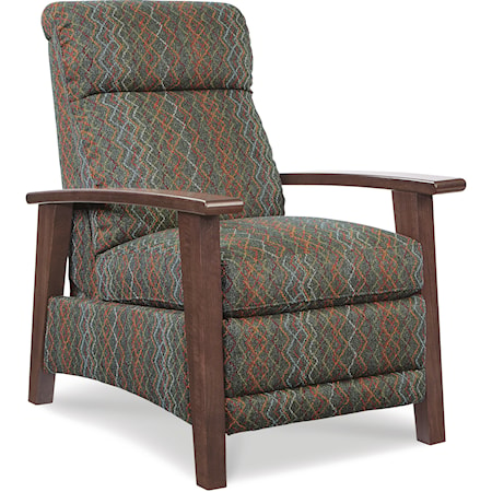 Nouveau Modern Recliner with Wood Arms and Power Motion