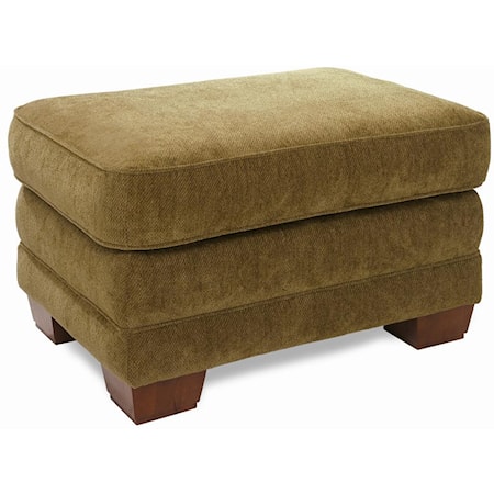 Premier Ottoman with Exposed Wood Feet