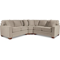 Contemporary 3-Piece Sectional with Wedge
