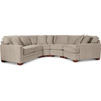 Contemporary 4-Piece Sectional with Left-Sitting Cuddler
