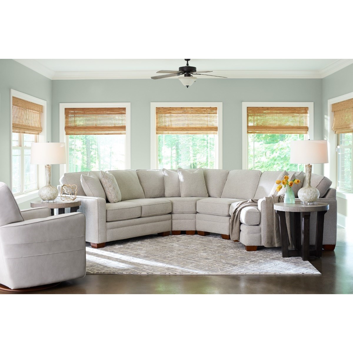 LaZBoy Meyer Contemporary 4Piece Sectional with LeftSitting Cuddler
