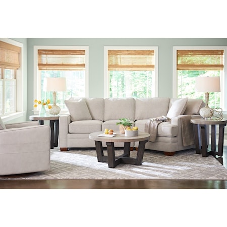 Contemporary 2-Piece Sectional with Left-Sitting Cuddler