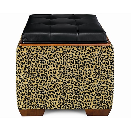 Transitional Ottoman with Reversible Top