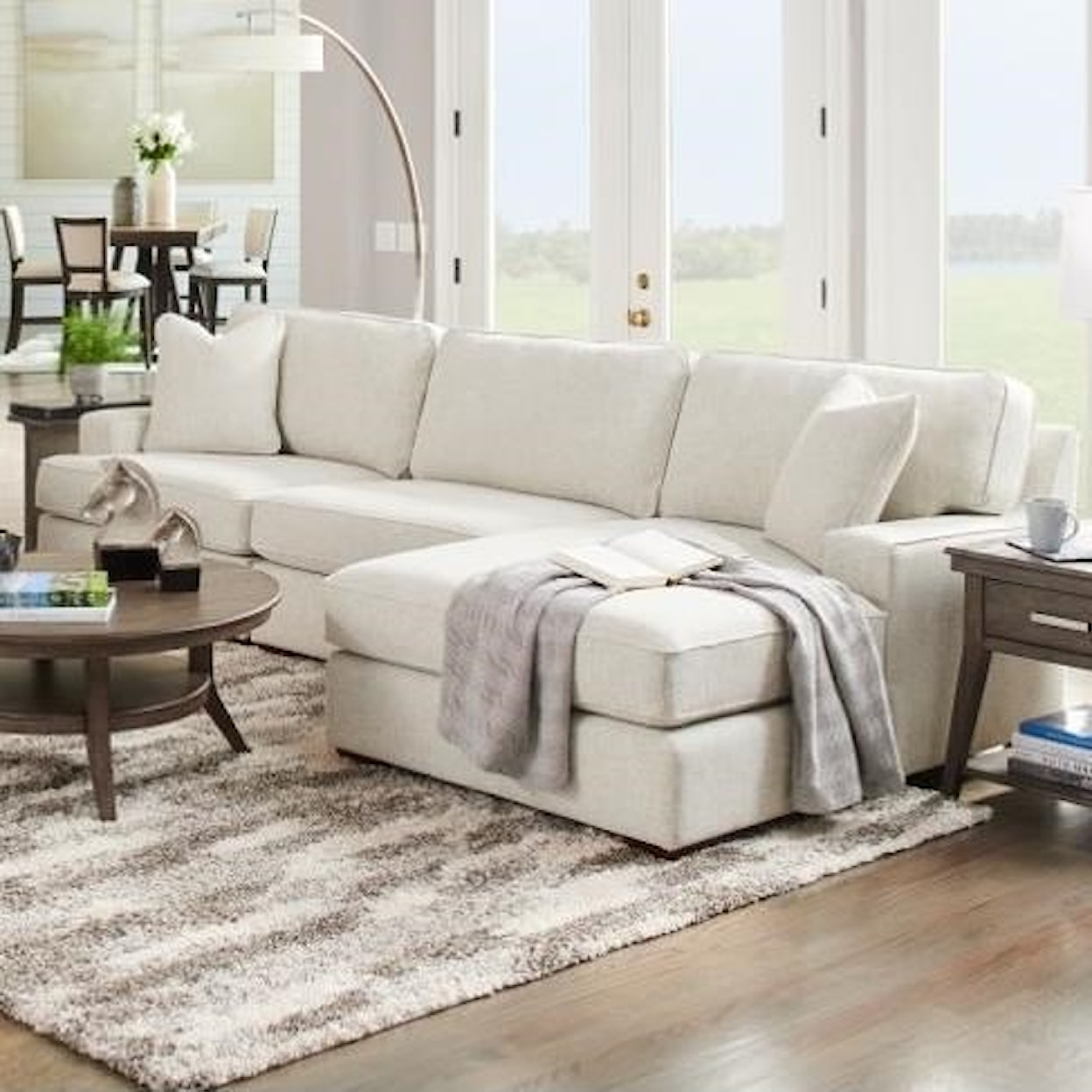 La-Z-Boy Paxton 60B663 3-Seat Chaise Sectional with Wide Chaise and ...