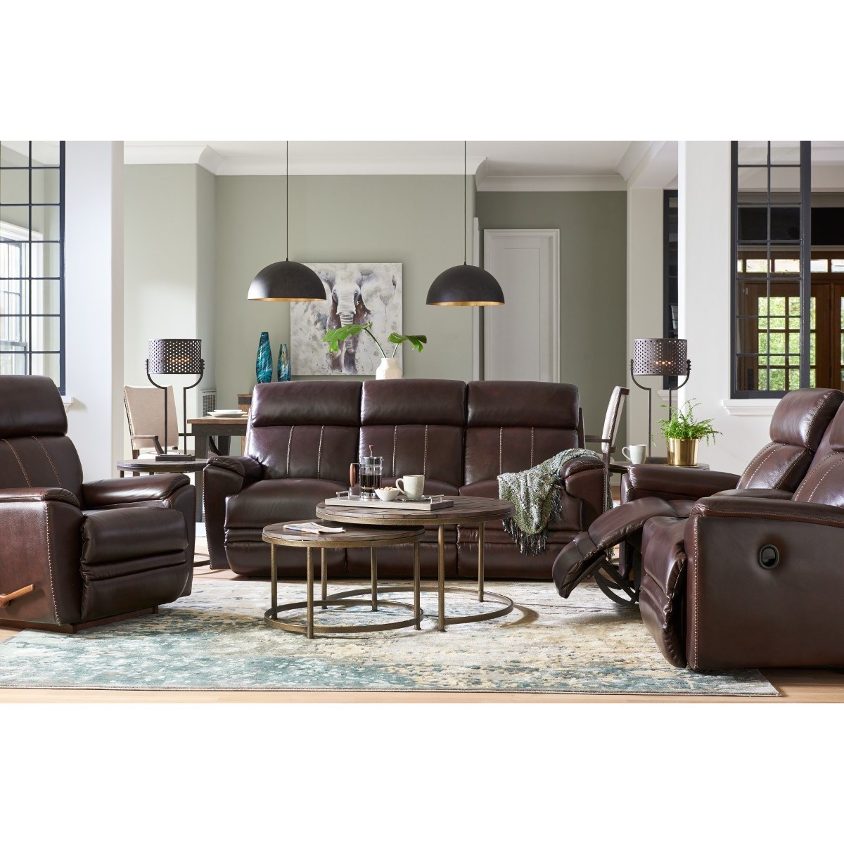 La Z Boy Talladega U44754 LB159079 Casual Power Reclining Sofa with USB Charging Ports and Power Headrest Lumbar Bennett s Furniture and Mattresses Reclining Sofa