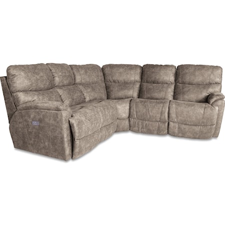 Three Piece Power Reclining Corner Sectional Sofa with Power Headrests and USB Ports