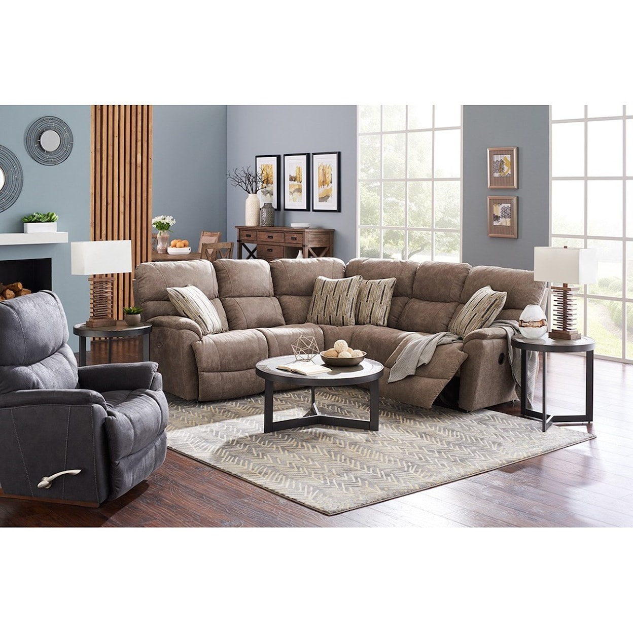 La-Z-Boy Trouper 3 Pc Reclining Corner Sectional Sofa