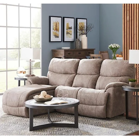 Two Piece Reclining Sectional Sofa with Right-Sitting Tilt Back Chaise