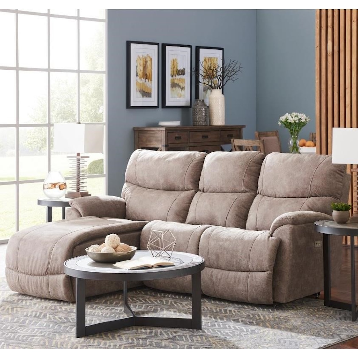 La-Z-Boy Trouper 2 Pc Reclining Sectional Sofa w/ RAS Chaise