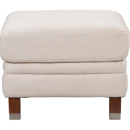 Contemporary Premier Ottoman with Modern Metal-Capped Legs