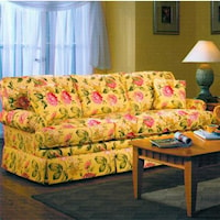 Full Length Sofa with Attached Back and Skirt