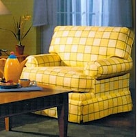Upholstered Chair with Attached Back and Skirt