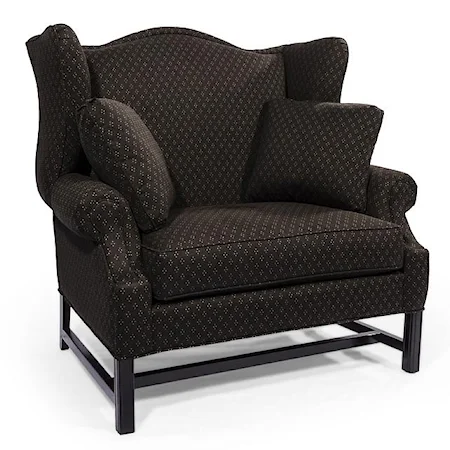 High Wing Back Settee with Rolled Arms