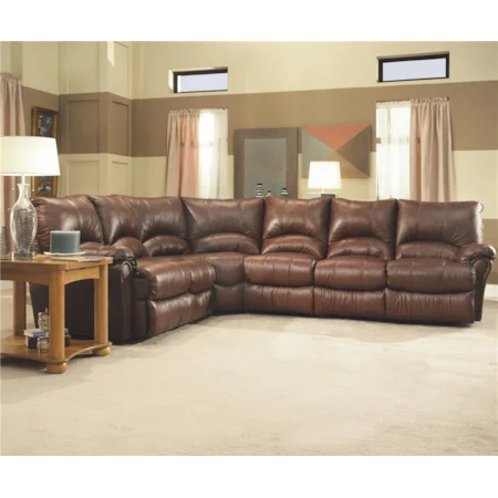 Quick Ship Motion Sectional Sofa with Wedge and Armless Chair