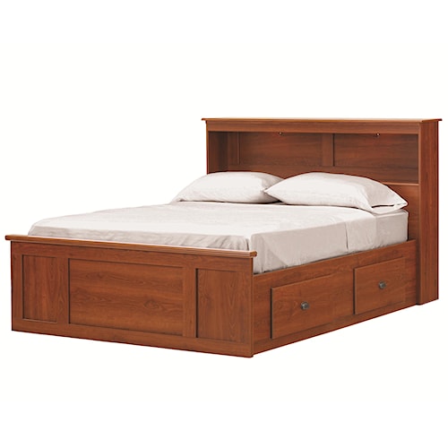 Lang Bayfield Queen Bookcase Captains Bed - A1 Furniture & Mattress ...