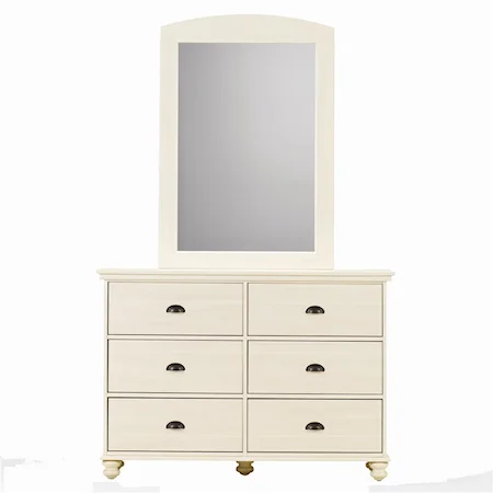Dresser and Panel Mirror Combination