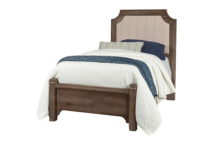 Bungalow Twin Upholstered Bed by Laurel Mercantile Co. at VanDrie Home Furnishings