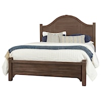 Transitional King Low Profile Bed with Arch Headboard