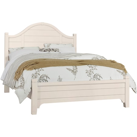 Transitional King Low Profile Bed with Arch Headboard