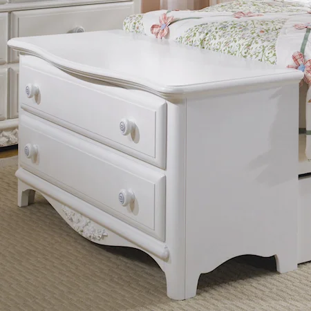 Twin Bed Footbaord Dresser with Two Drawers