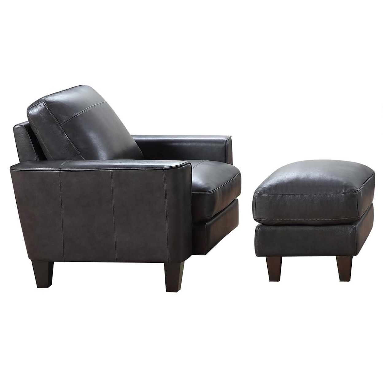 Leather Italia USA Georgetowne Chino Chair and Ottoman Set