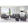 Leather Italia USA Georgetowne Chino Chair and Ottoman Set