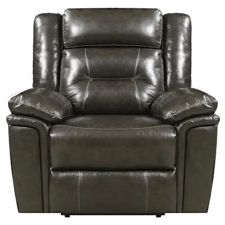 Leather Power Headrest Recliner with USB Port