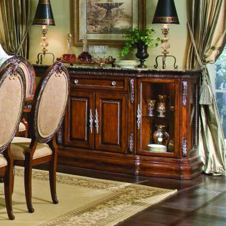Dark Pine Server Dining Credenza