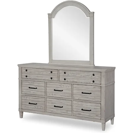 Dresser and Mirror Set