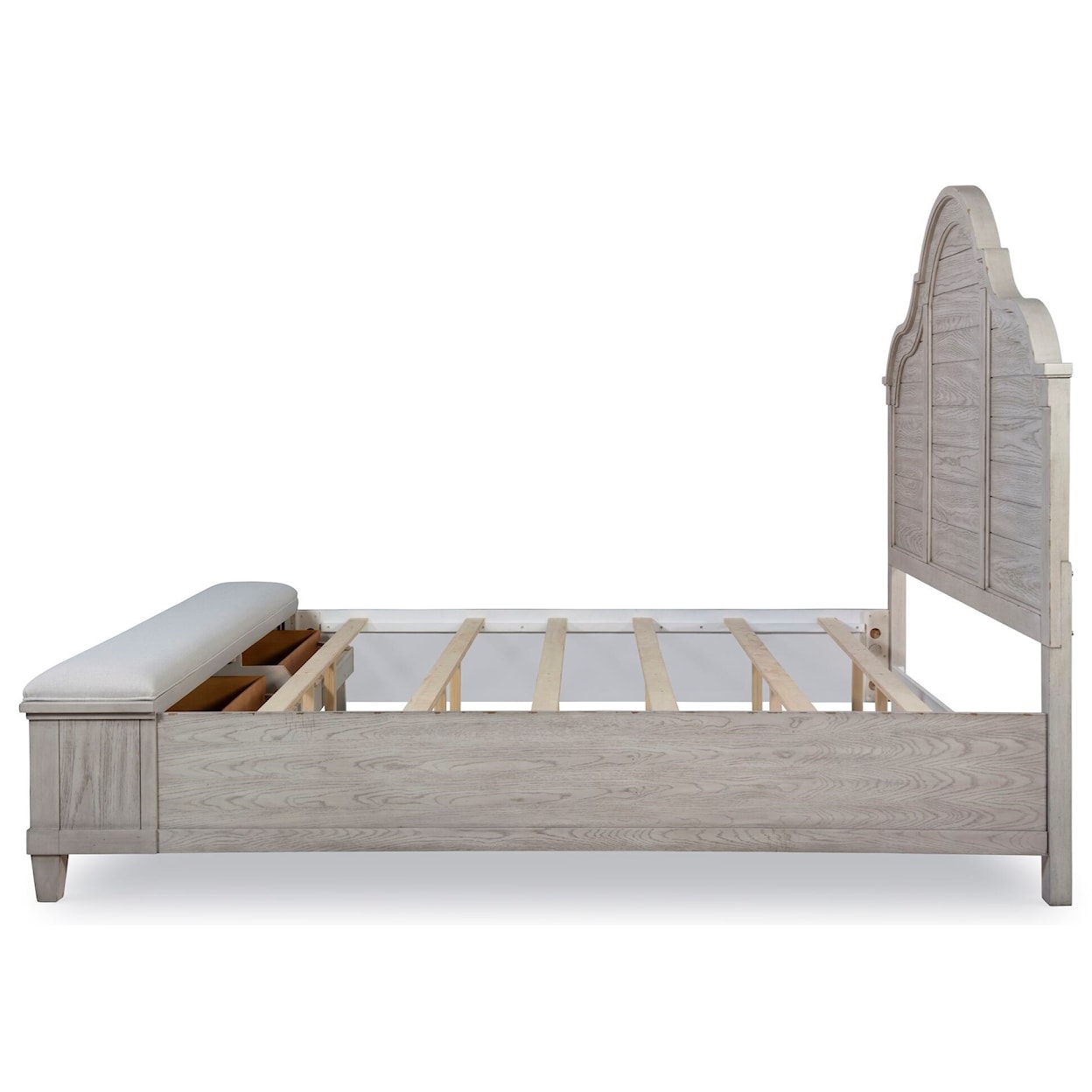 Legacy Classic Belhaven 9360 4136k Modern Farmhouse King Arched Panel Bed With Storage Footboard